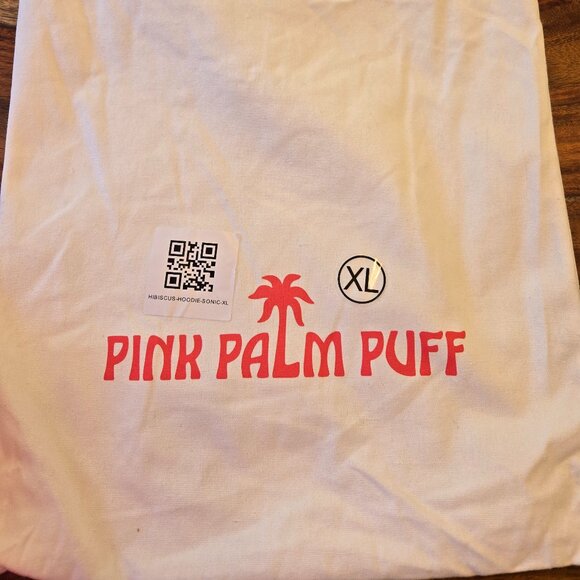 Pink Palm Puff Hawaii Hibiscus Hoodie in Sonic Pink - Size XL - BNWT - Picture 9 of 10